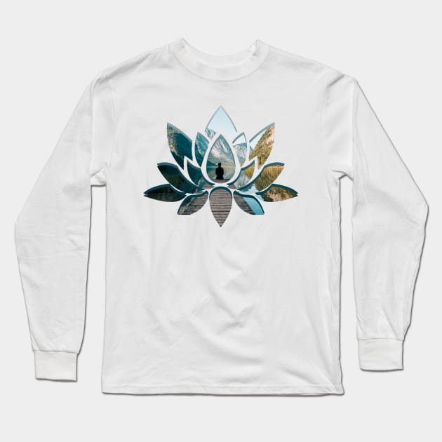 Lotus Flower Silhouette Peaceful Landscape Yoga